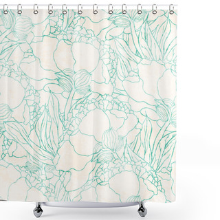 Personality  Seamless Pattern With Hand Drawn Flowers Shower Curtains