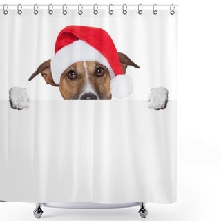 Personality  Christmas Banner Placeholder Dog Shower Curtains