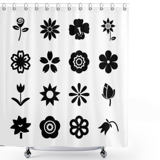 Personality  Flower Solid Icon Shower Curtains
