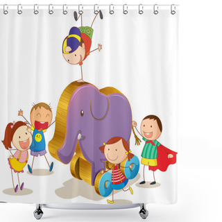 Personality  Kids And Toy Shower Curtains