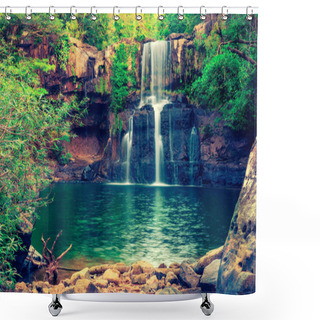Personality  Waterfall Hidden In The Tropical Jungle Shower Curtains