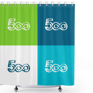 Personality  500 Sketched Social Logo With Infinite Symbol Flat Four Color Minimal Icon Set Shower Curtains