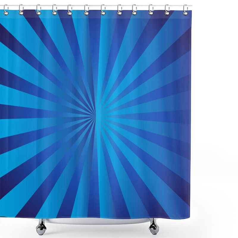 Personality  Geometric Background Of Repeating Circular Lines. Blue Stripes.  Shower Curtains
