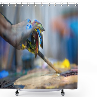 Personality  Artists Painting Pallette Shower Curtains