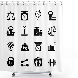 Personality  Web Icon Set - Scales, Weighing, Weight, Balance Shower Curtains