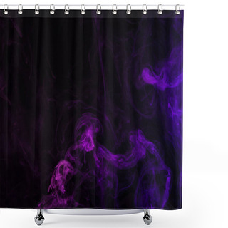 Personality  Purple Smoky Curves On Black Background Shower Curtains