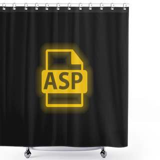 Personality  ASP File Format Symbol Yellow Glowing Neon Icon Shower Curtains