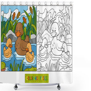Personality  Coloring Book (duck) Shower Curtains