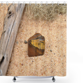 Personality  Tigers Eye On Beach Shower Curtains