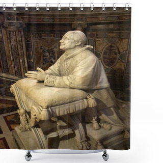 Personality  Sculpture Of Pope Pius IX  Shower Curtains