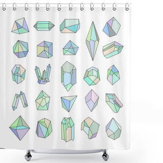 Personality  Hipster Retro Backgrounds With Crystals Shower Curtains