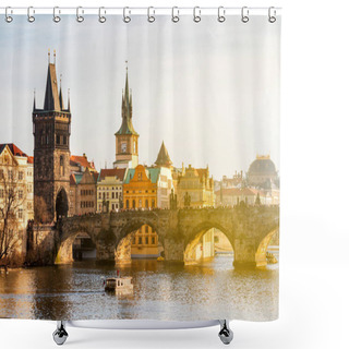 Personality  View Of Charles Bridge (Karluv Most) And Old Town Bridge Tower,  Shower Curtains