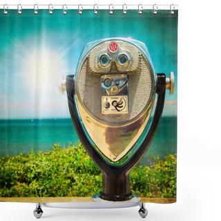 Personality  Coin Operated Binoculars Shower Curtains