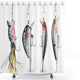 Personality  Fishing Baits. Shower Curtains