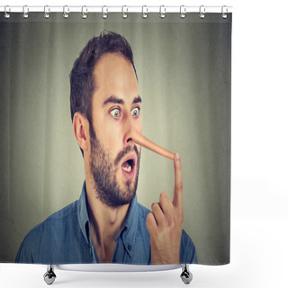 Personality  Man With Long Nose Shocked Surprised Shower Curtains