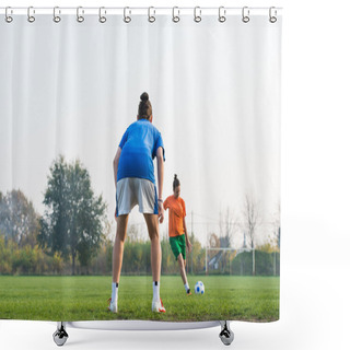 Personality  Women Soccer Shower Curtains