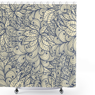 Personality  Seamless Floral Blue Pattern Shower Curtains