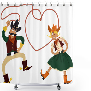 Personality  Valentine's Day Hoedown Shower Curtains