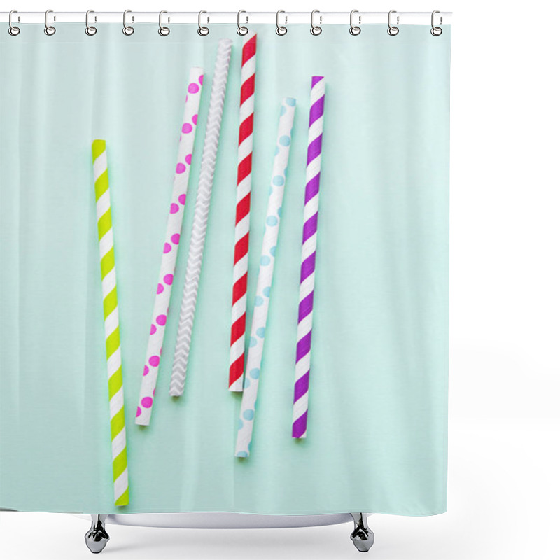 Personality  Drinking Paper Straws Shower Curtains