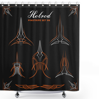 Personality  Set Of Vintage Pin Striping Line Art. Shower Curtains