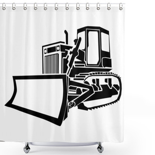 Personality  Bulldozer Shower Curtains