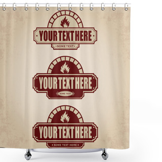Personality  Firewood Oven Set 3 Shower Curtains