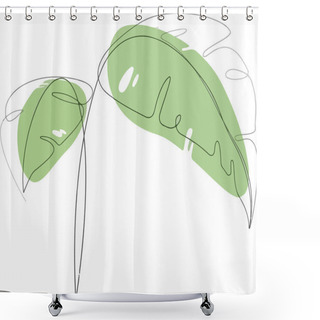 Personality  Vector Illustration Of Hand-drawn Sketch Tropical Plant With Green Spots On White Background  Shower Curtains