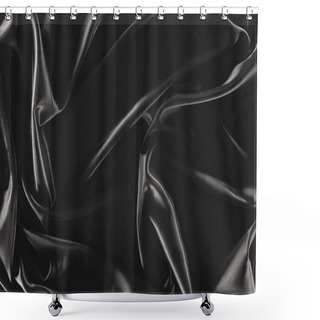 Personality  Full Frame Of Black Elegant Silk Cloth As Background Shower Curtains