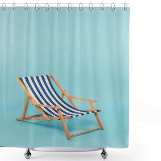 Personality  Striped Deck Chair On Blue Background  Shower Curtains