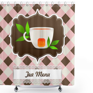 Personality  Tea Menu.   Vector Illustration  Shower Curtains