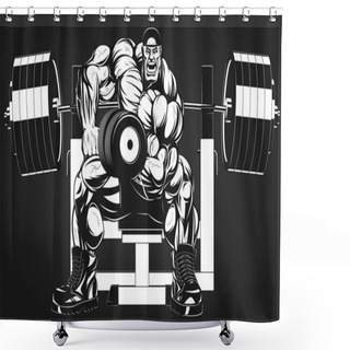 Personality  Bodybuilder With Dumbbell Shower Curtains