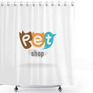 Personality  Pet Shop Logo Template Shower Curtains