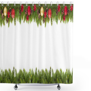 Personality  Evergreen Branches On White Shower Curtains