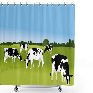 Personality  Five Cows Shower Curtains