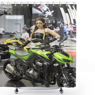 Personality  Kawasaki Motorcycle Show Shower Curtains
