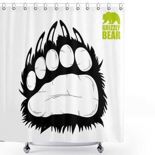 Personality  Bear Footprint Stamp Shower Curtains