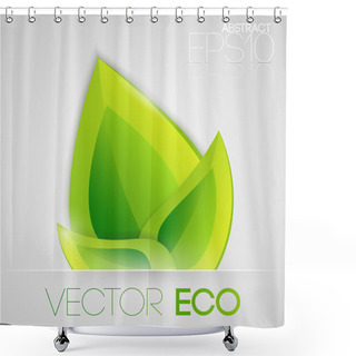 Personality  Vector Eco Leaves. Vector Illustration. Shower Curtains