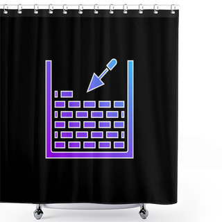 Personality  Brickwork Blue Gradient Vector Icon Shower Curtains