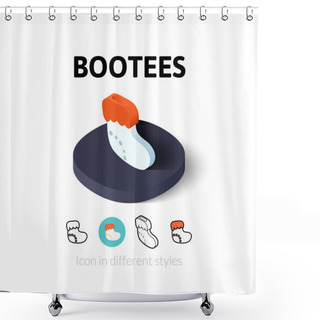 Personality  Bootees Icon In Different Style Shower Curtains