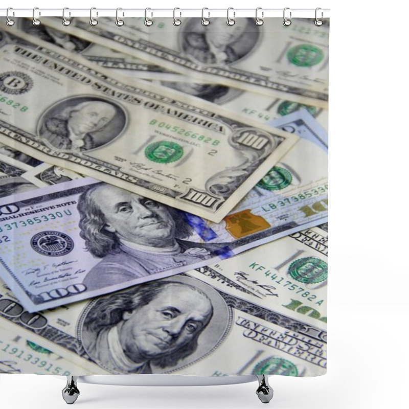 Personality  American Dollars Banknotes Close-up View Shower Curtains