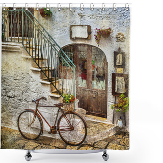 Personality  Old Streets Of Italy, Artistic Vintage Picture Shower Curtains