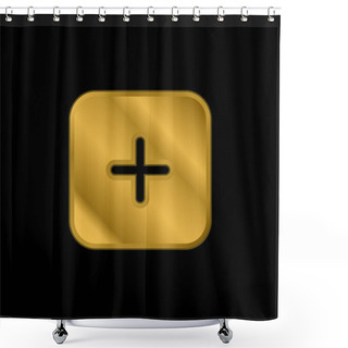 Personality  Add Gold Plated Metalic Icon Or Logo Vector Shower Curtains