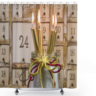 Personality  Shabby Calendar With Burning Candles Shower Curtains