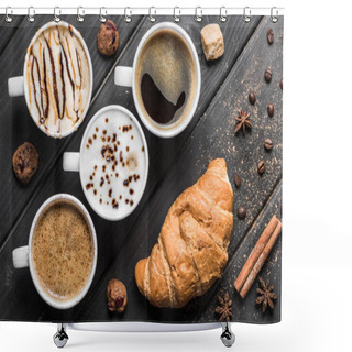 Personality  Cups Of Fresh Made Coffee Shower Curtains