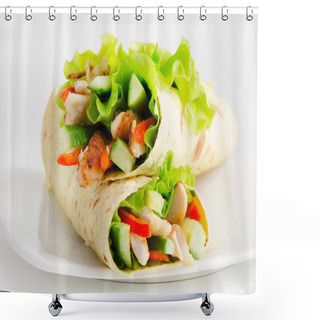 Personality  Tortilla Chicken Wraps Shower Curtains