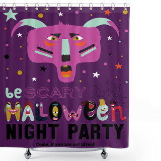 Personality  Happy Halloween Party Card Shower Curtains