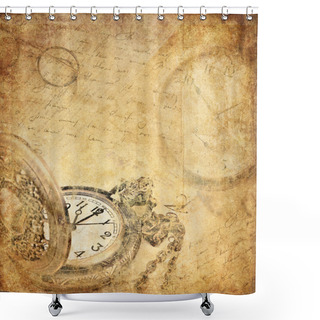 Personality  Pocket Watch Shower Curtains