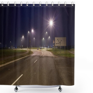 Personality  Road At Night Shower Curtains
