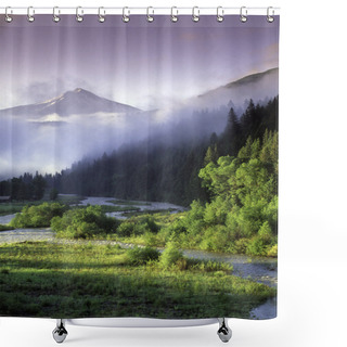 Personality  Rocky Mountain Spring Shower Curtains