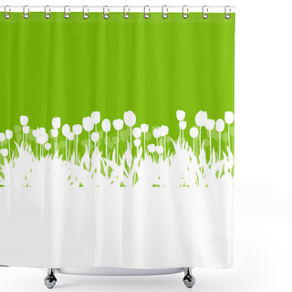 Personality  Tulips Spring Seasonal Flower Garden Ecology Concept Detailed Il Shower Curtains